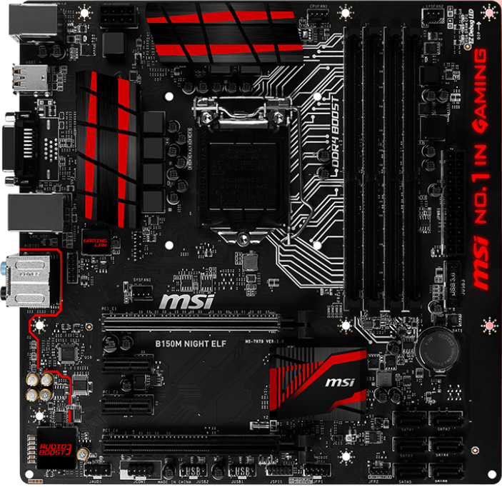 Msi b150m night elf какие процессоры поддерживает